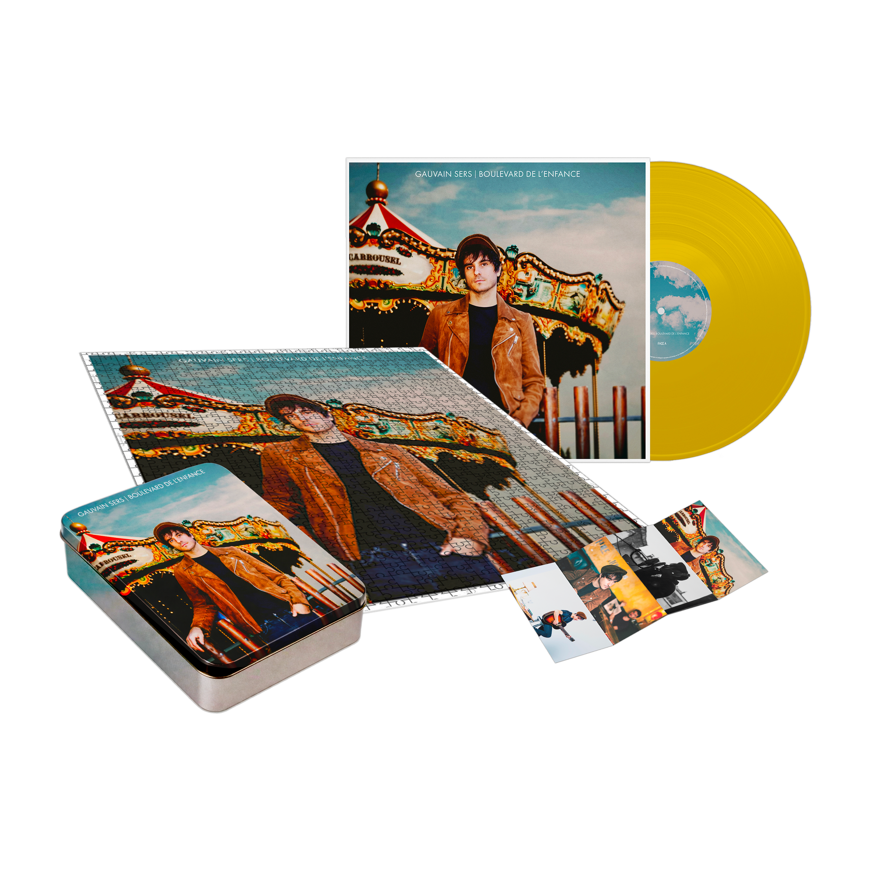 Vinyle couleur + Puzzle + Boîte à souvenirs "Boulevard de l'enfance" + Dédicace